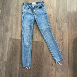 Free People Raw Hem Skinny Jeans